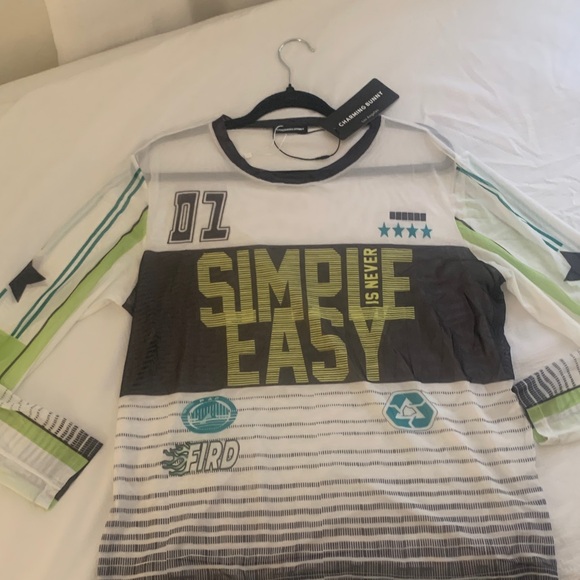 Simple Easy Kids Shirt - Green and White - Picture 2 of 2